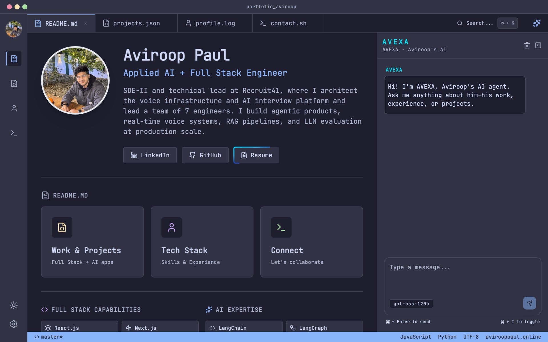 IDE Portfolio screenshot